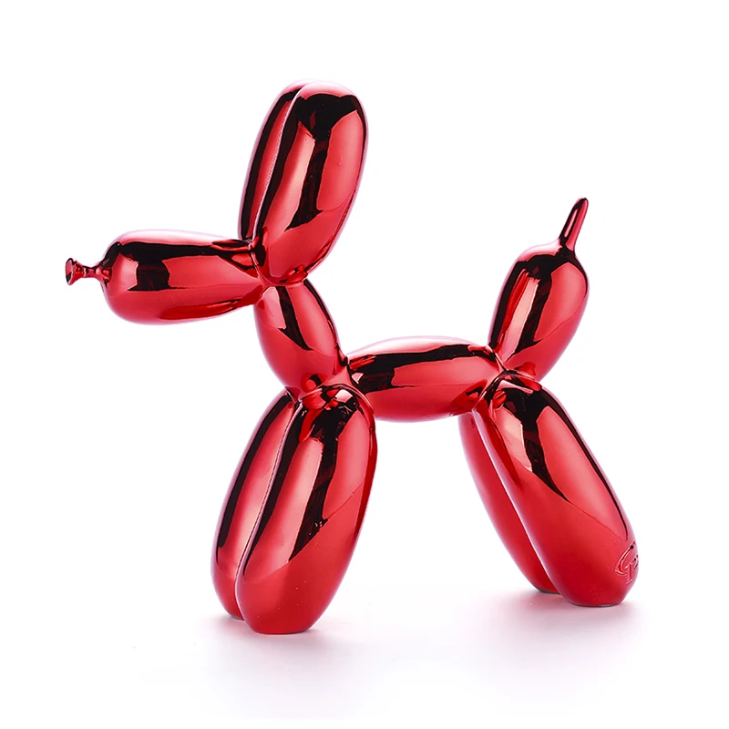 Современные воздушные шары собаки Скульптура s домашнее украшение искусство смолы ремесло скульптура искусство для статуи украшение дома - Цвет: Красный