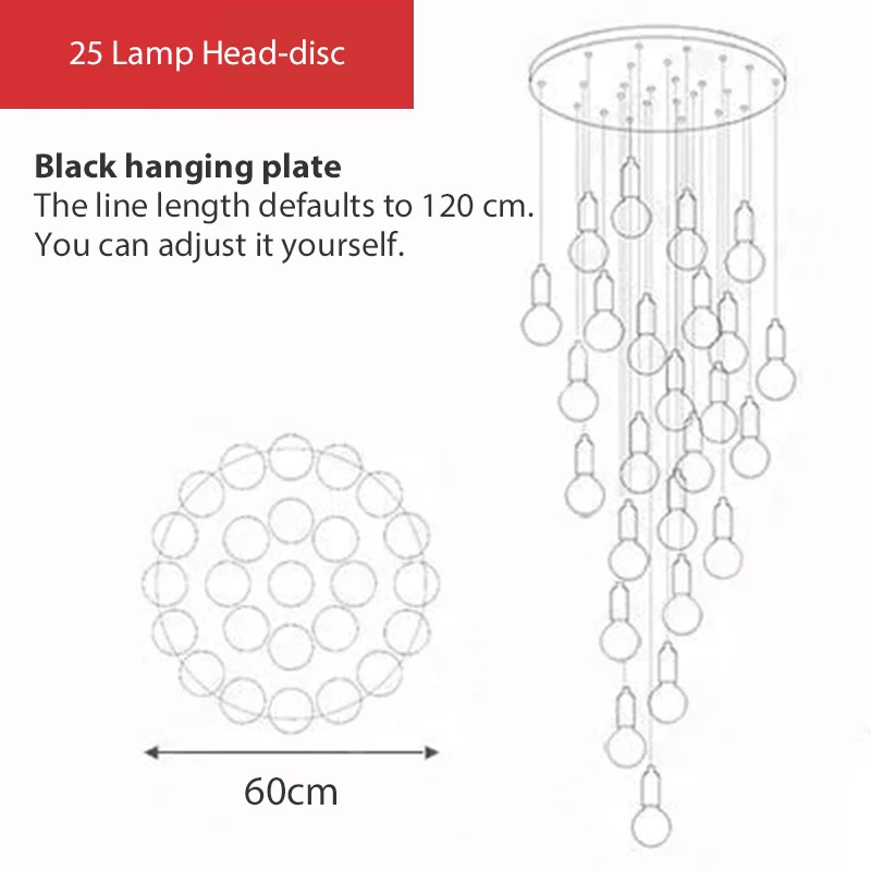 Подвесной светильник, подвесной светильник из скандинавского стекла, подвесной светильник E27 с лампочкой, светильник для ресторана, барный кран, прикроватная лампа для гостиной, спальни - Цвет корпуса: 25 Light black disc