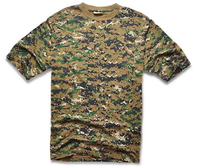 Новая уличная камуфляжная Футболка Мужская дышащая армейская тактическая Боевая футболка Военная сухая камуфляжная походная футболка охотничья рубашка - Цвет: Digital Woodland