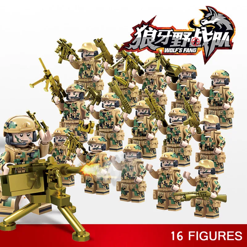 Современной военной Wolverine поле команды brickmania цифры building block ww2 армейский спецназ minifigs пистолет оружие кирпич игрушки