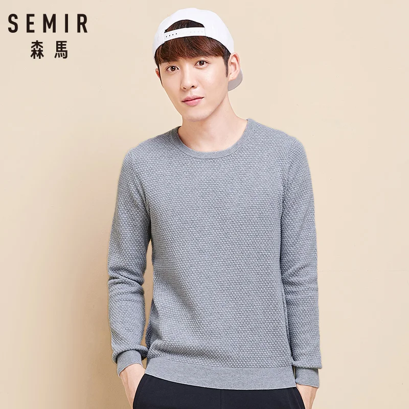 

SEMIR Brand 2018 Autumn Winter Sweater Men Cotton Fashion Casual Slim Fit Plus Size Knitted Pullovers Breathable Top Clothing