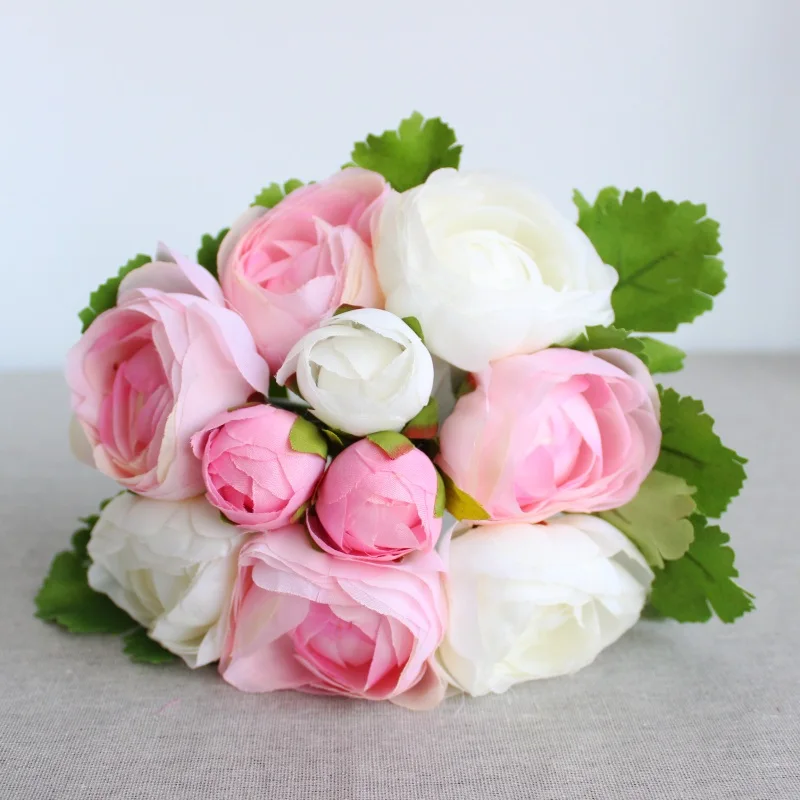 

10 Head Bride's wedding flower Silk Artificial Flowers wedding flowers home party table decoration gift