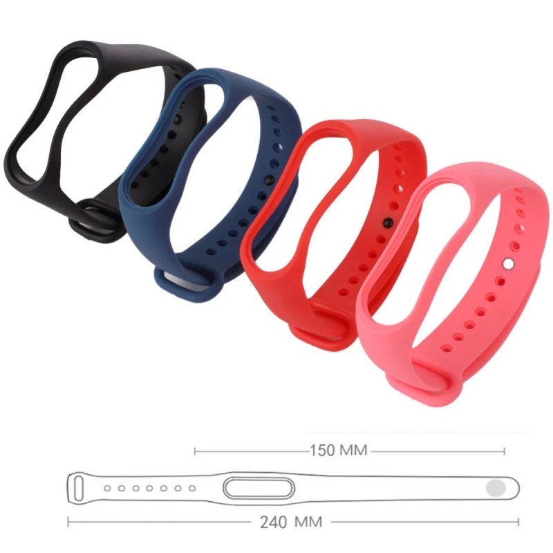 Силиконовый ремешок на запястье для Xiaomi Mi Band 3 цветной смарт браслет