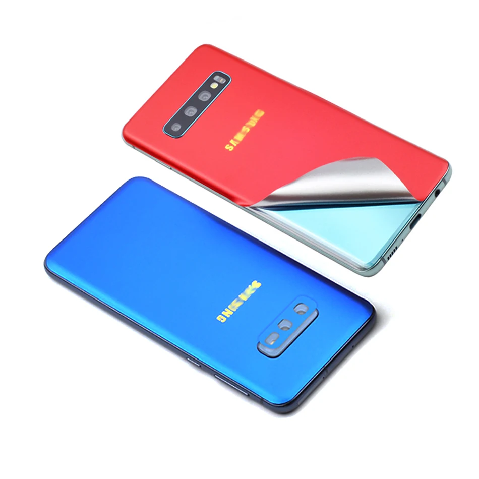 

Solid Color Sticker Protector Case With Logo For Samsung S10 S9 S8 Plus Ultrathin Smartphone Film Back Cover Decoration Stickers