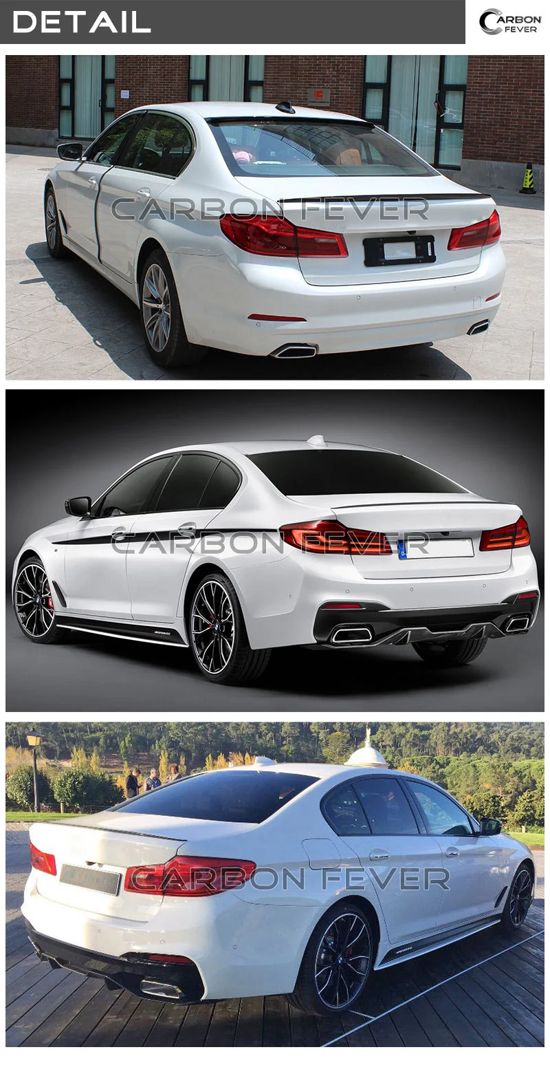 G30 углеродного волокна спойлер на задний багажник, Крыло загрузки губ для BMW G30 5 серии+ 4 Двери Седан и крыльями на спине
