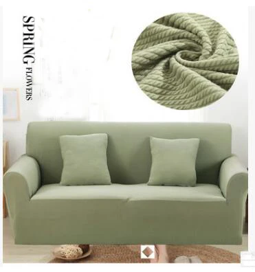 

Knitted Cotton Thick Funda Sillon Sofa Cover Slipcovers all-inclusive Couch Case Cubre Sofa High Quanlity Solid Color