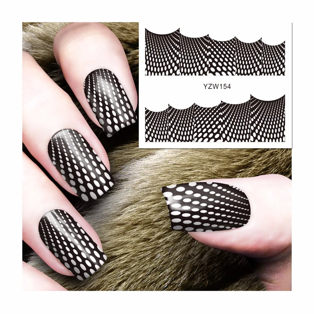 

YZWLE 1 Sheet Water Transfer Foils Nail Art Sticker Full Black Snakeskin Design Water Decals Nails Decorations Tools Sticker 154