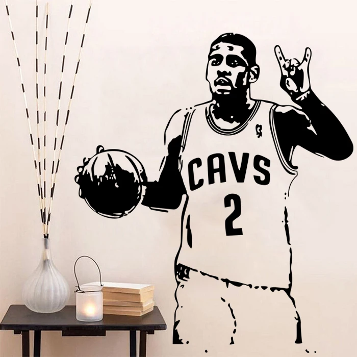 

Free shipping diy wallpaper Basketball star Irving Wall Sticker home decor mural Living room and bedroom adornment sticker