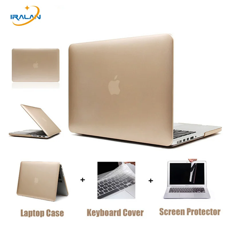 Матовый металлический чехол для ноутбука жесткий цвета розового золота Macbook Air