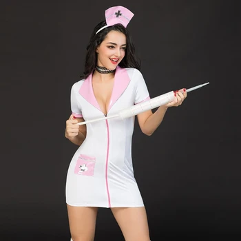 

Hot sale Lingerie Sexy Nurse Cosplay sexy Costume pink Nurse Uniforms Role Playing women