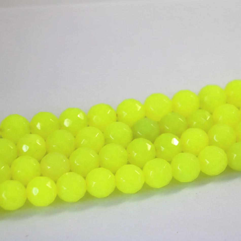 

Charms lemon natural dyed stone chalcedony jades 4mm 6mm 8mm 10mm 12mm stone faceted Round best-selling fashion Loose Beads B09