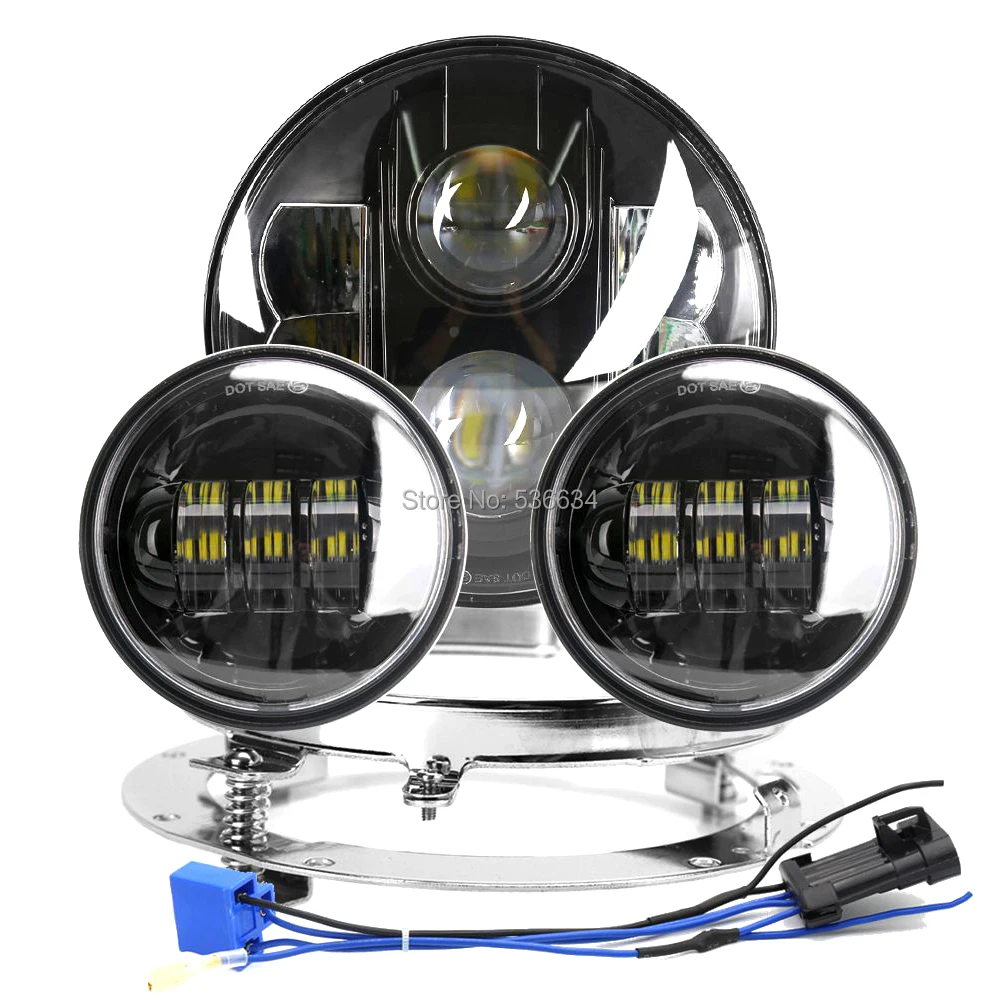 7\ 80W LED Projector Headlight Hi/Low Beam+7\Headlight Mounting Bracket Ring&4.5\ Auxiliary Fog Lights For Electra Glide Classic 7\ 80W LED Projector Headlight Hi/Low Beam+7\Headlight Mounting Bracket Ring&4.5\ Auxiliary Fog Lights For Electra Glide Classic