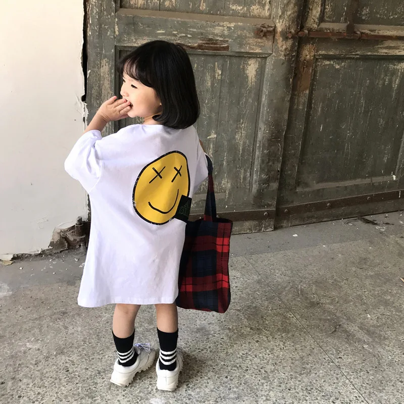 Item de Verão Camiseta com Grande Novo Menina Longa Sorriso Design 2020 5 camiseta com grande sorriso design
