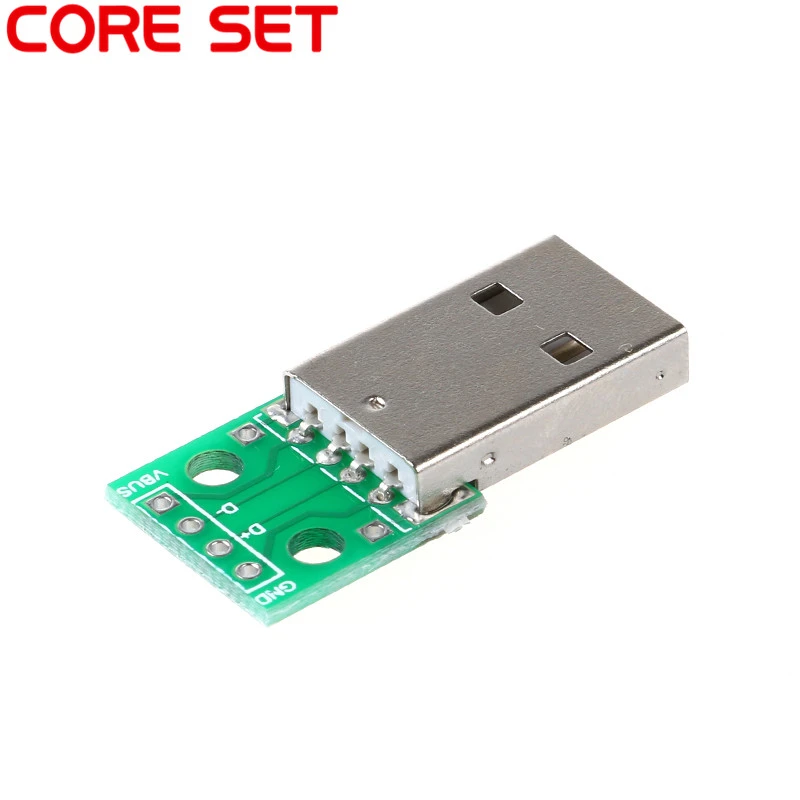 5PCS USB Male to 2.54mm DIP Adapter Converter Board 4 Pin PCB DIY Power Supply