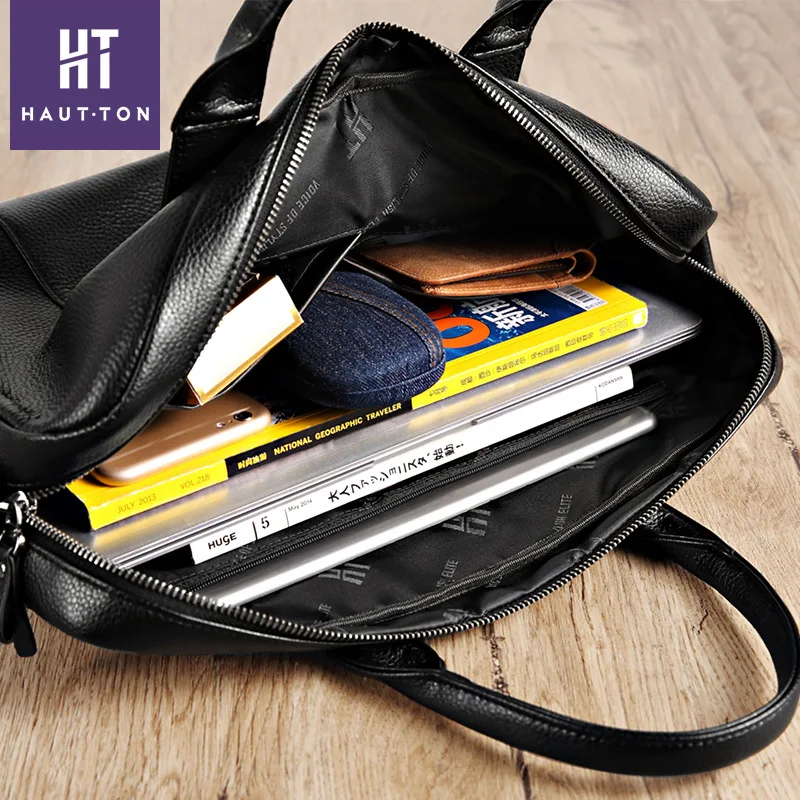 100% حقيقية حقيبة جلدية حقيبة الرجال Crossbody أكياس الرجال السفر 14 بوصة حقائب كتف حمل كمبيوتر محمول للأعمال حقائب يد