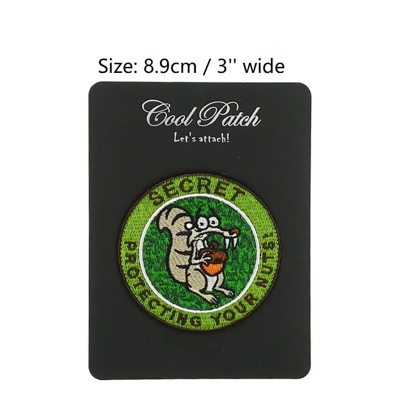 

ZOMBIE HUNTER TACTICAL SECRET SQUIRREL Embroidered LOGO Iron On Patch PROTECTING NUTS Customized patch available