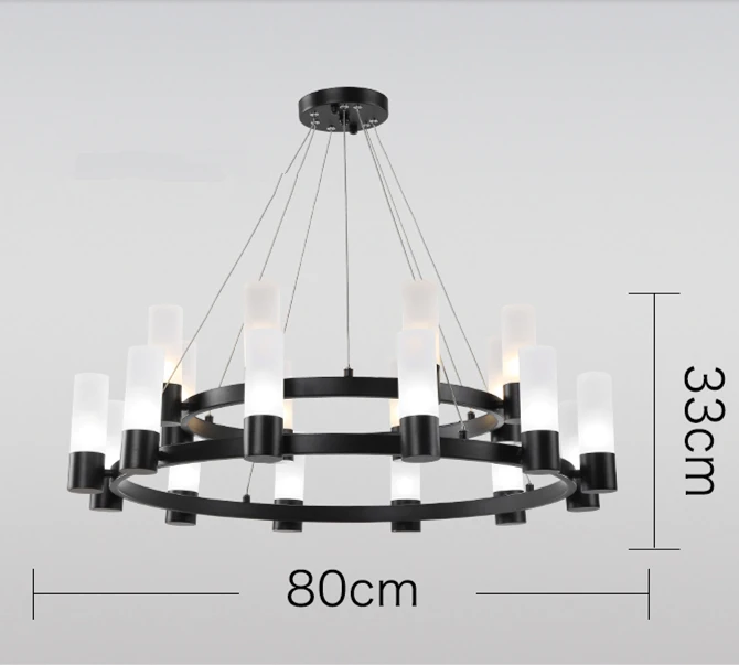 Американская RH Лофт ретро матовая черная металлическая люстра Lustre Luminaria G9 Светодиодная люстра освещение для фойе подвесная люстра - Цвет абажура: 20 light chandelier
