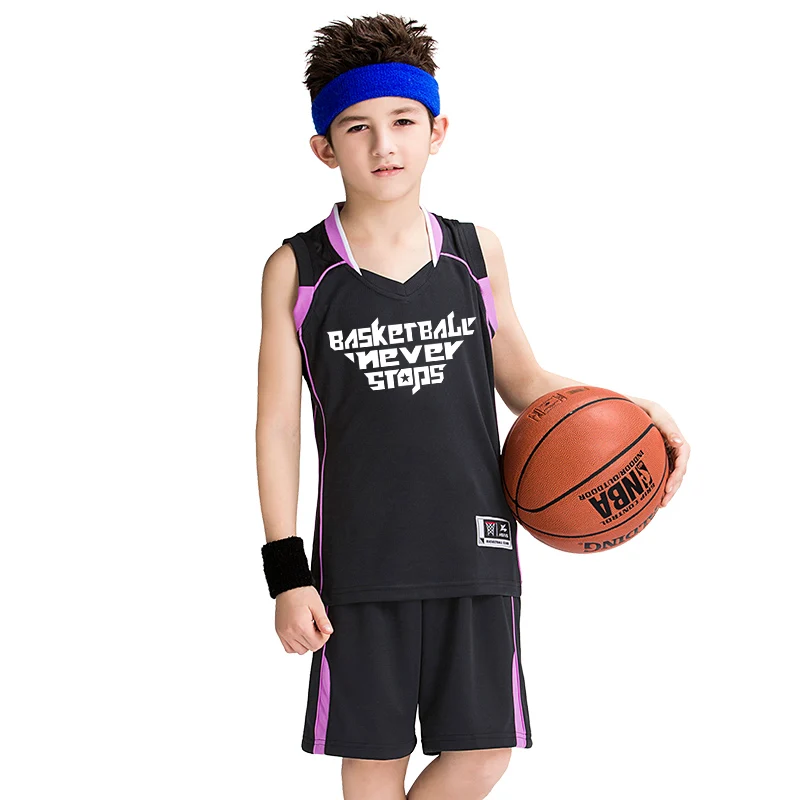 

Short sleeve basketball suit boys uniform printing number elementary school basketball suit children's uniform football suit