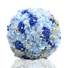 Лучшая цена белая брошь цвета слоновой кости букет Свадебный букет s жемчужные цветы Buque De Noiv Рождественский подарок