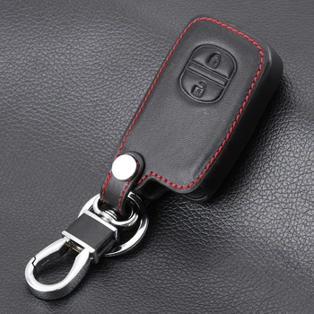 

VCiiC 2 Button Leather Remote Smart Car Keychain Cover For Toyota Land Cruiser Camry Highlander Crown VIOS Key Protetor Case