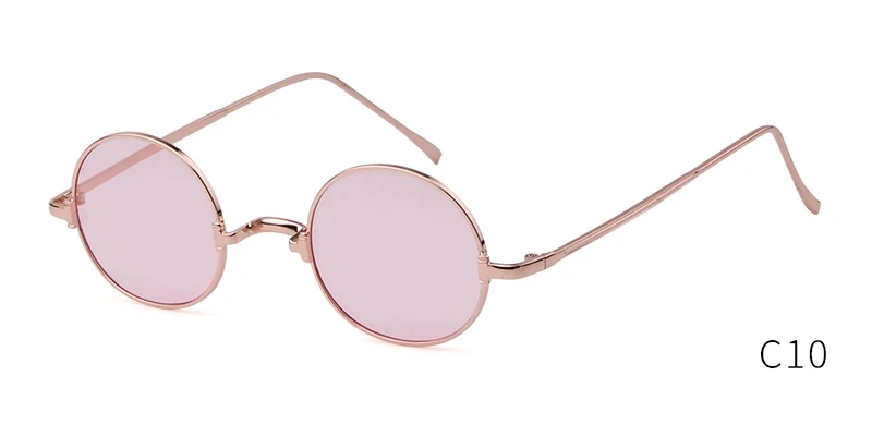 STORY Ретро Круглые Солнцезащитные очки для женщин и мужчин Роскошные брендовые дизайнерские винтажные индивидуальные маленькие оправы очков S128U - Цвет линз: C10