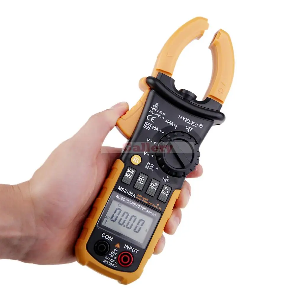 HYELEC MS2108A AC/DC Digital Clamp Meter 4000 Counts Digital Multimeter