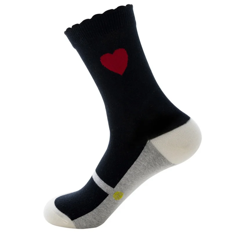 Носки из чистого хлопка осенние зимние очаровательные женские Танцевальные Йога удобные и дышащие носки красочные носки хлопковые с забавным - Цвет: Черный
