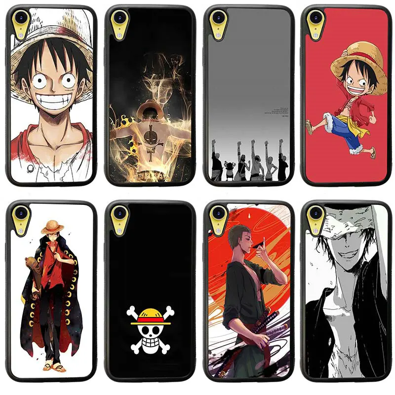 Patterned Cases Protect for iphone XR Mobile Phone Case Black Back Cover Soft TPU PC Shell One Piece Japanese Anime Luffy Zoro |
