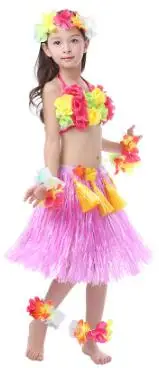 6pcs Kids 40cm decker thickening Hawaiian Hula Skirt children dance ...