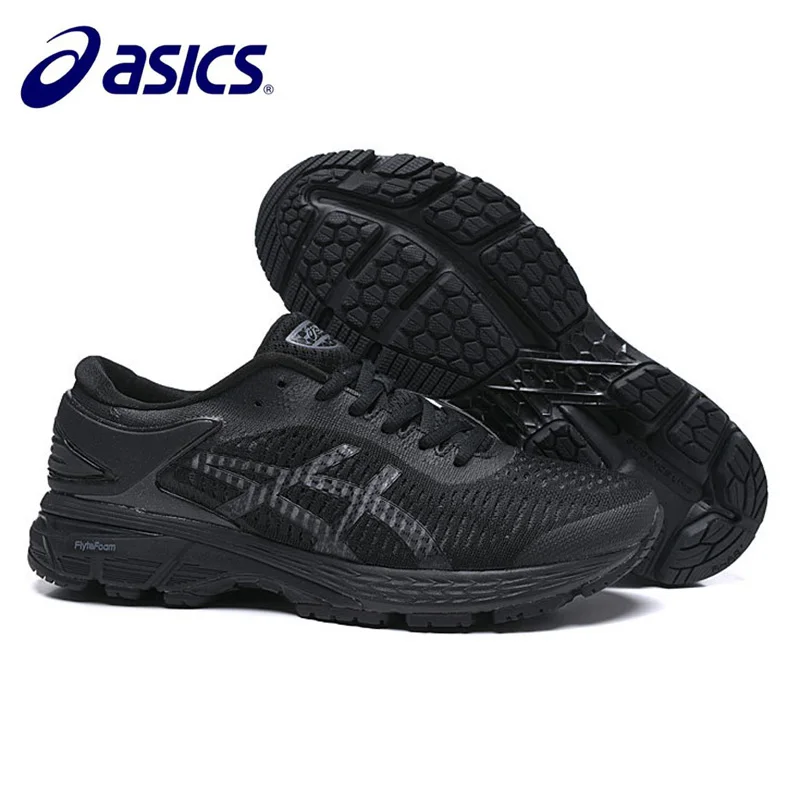 Новое поступление, оригинальная Asics Gel Kayano 25 Для мужчин, кроссовки для бега спортивная обувь; Большие европейские Размеры 40,5-45 - Цвет: Черный