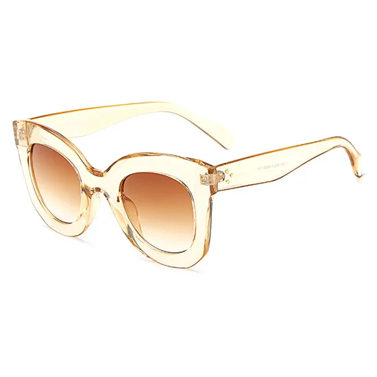 SHAUNA, металлические шарниры, классические женские солнцезащитные очки кошачий глаз, модные женские очки с градиентными линзами - Цвет линз: Tea Tea