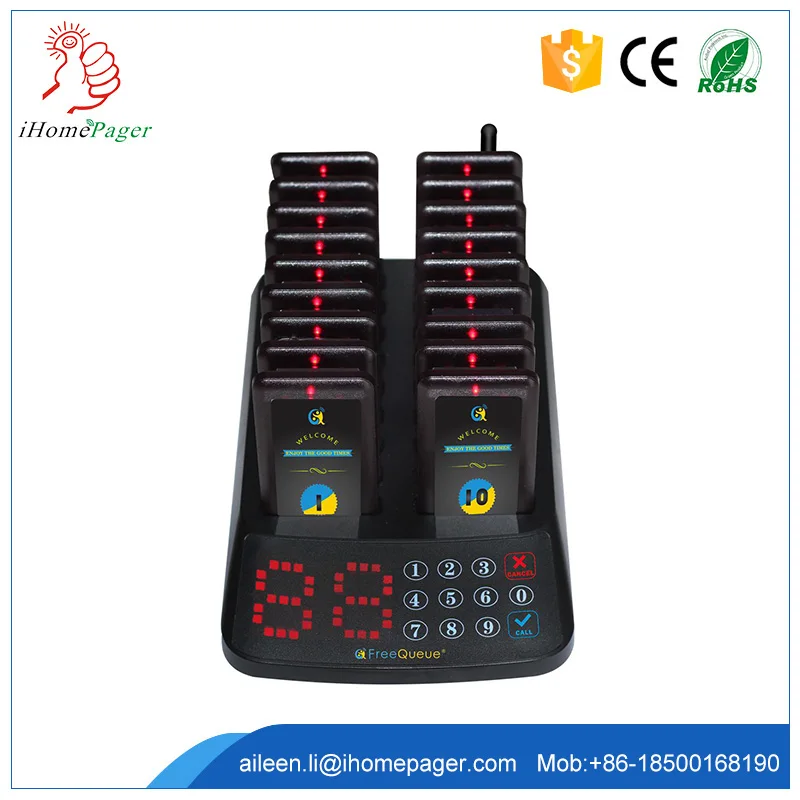 

Fast food restaurant wireless bell system pager vibrators for guest queue buzzer high quality low price