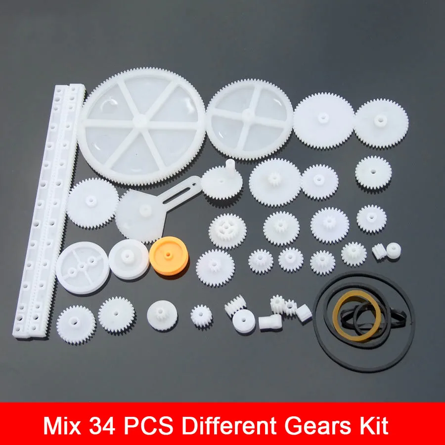 Sample Sale ABS Plastic Gear Kit 0.5M Mixed 34 pcs Different Gears DIY Toy Robot Motor Model