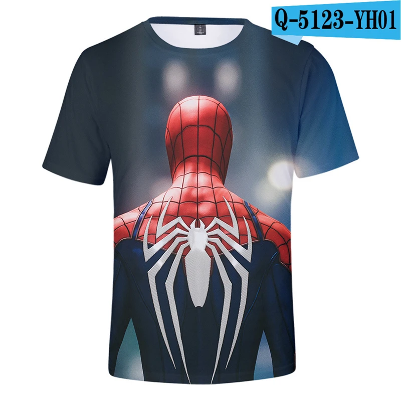 

2019 New Movie Spiderman Far From Home T Shirt Costumes Marvel Summer Tees Peter Parker Marvel Clothing O-Neck Film T Shirts
