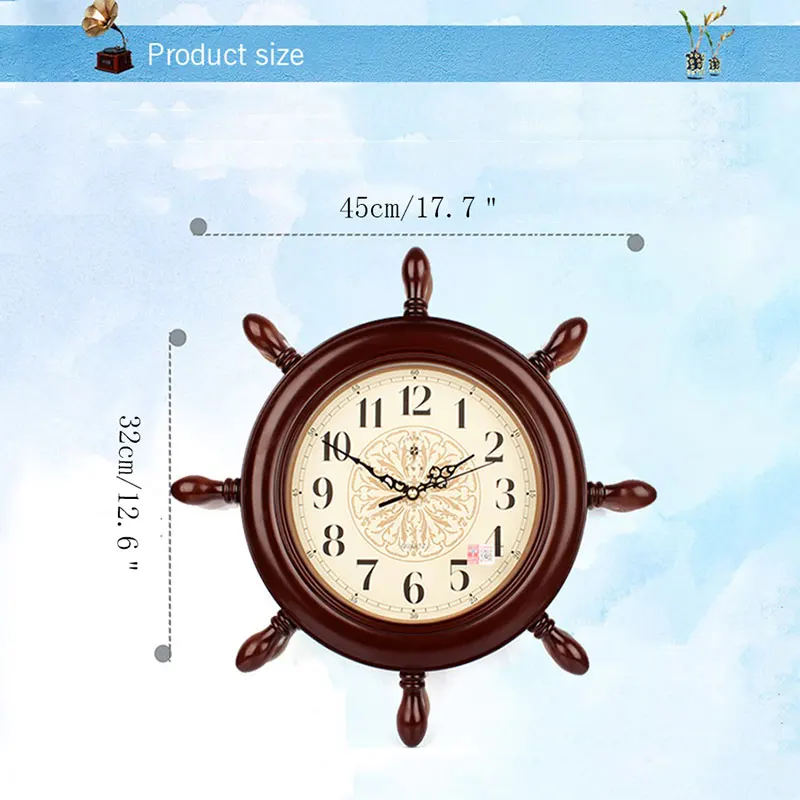 Настенные часы Модные подвесные винтажные бесшумные настенные часы украшения для гостиной часы настенные навигационные Рули домашний декор фигурки