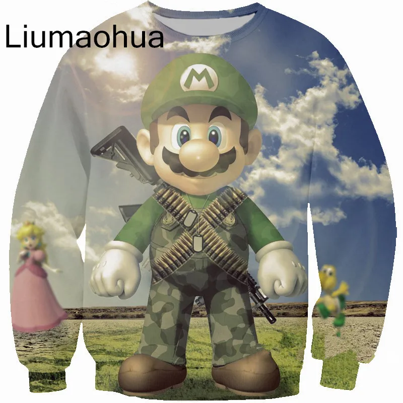

Liumaohua 2018 new cartoon classic male / female Super Mario play 3D printed sweatshirts