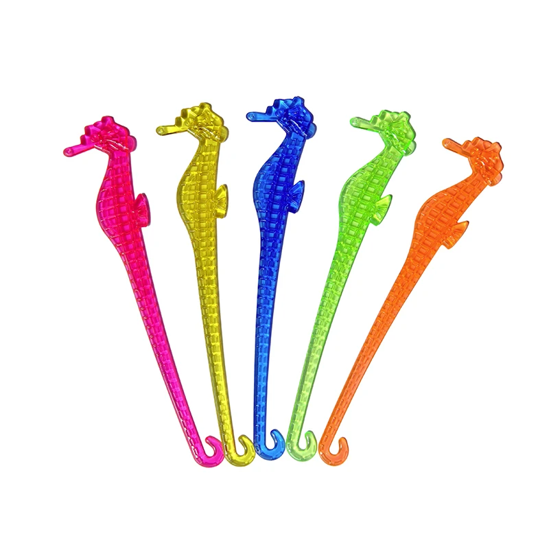 

50pcs Disposable Seahorse Swizzle Sticks Wine Drink Stirrers Party Decor Plastic Cocktail Bar Accessories Tableware Coffee