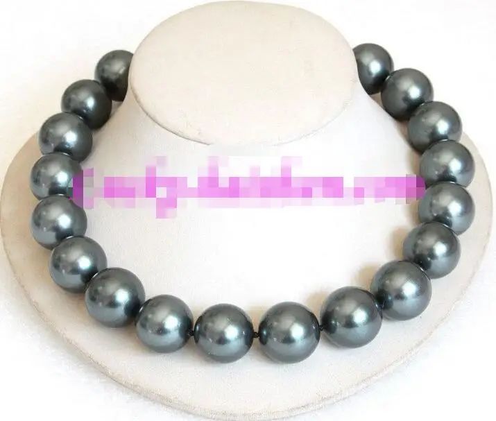 

Free Shipping>> new hot 20mm 100% Tahitian black south sea shell pearl necklace