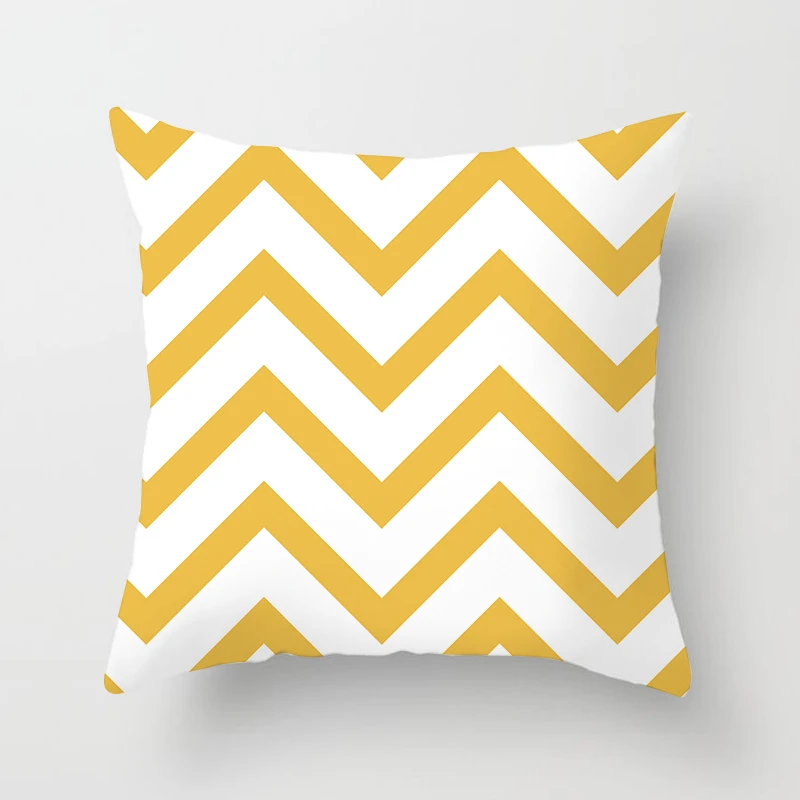 Fuwatacchi Yellow Geometric Cushion Covers Polyester Diamond Square Pillow Cases Linen Cotton Pillow Covers Bedroom Sofa