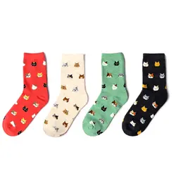1 пара женские зимние теплые хлопковые носки милые носки для кошек мультфильм Кот милые женские носки