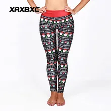 102 High Waist Workout Silm Fitness Women Leggings Pants Trousers Sexy Girl Fashion Christmas National emoji Santa Claus Prints