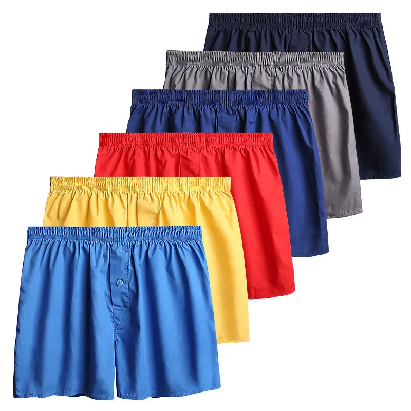 

3 Piece/Lot 100% Cotton Underwear Men Comfortable Breathable Solid Color Men's Boxer Pantie New Casual Loose Man Boxers MA50194