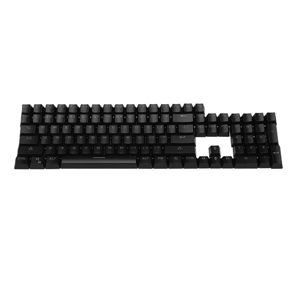 

ABS Black White Double Shot 104 Shine Through Translucent Backlit keycaps OEM Profile Top-printed For MX Mechanical Keyboard