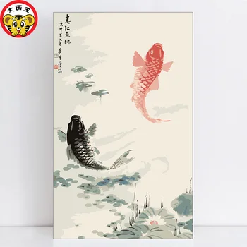 

painting by numbers art paint by number Ink Pisces paintings drawing coloring by numbers on canvas with frame numbering paint by
