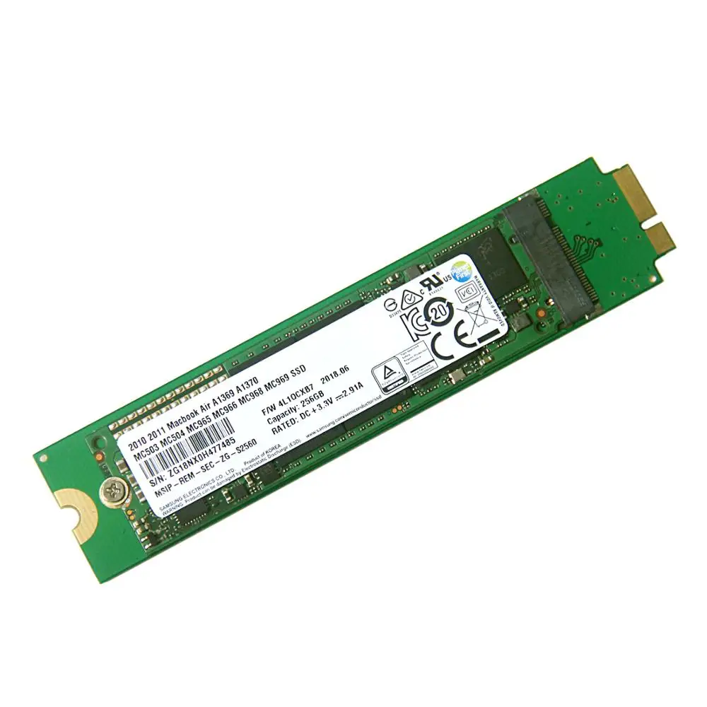 Твердотельный накопитель 256 ГБ SSD для Apple Macbook Air A1369 A1370 MC503 MC505 MC965 MC966 MC506 MC968 MC969 2010