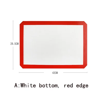 42*29,5 см антипригарный силиконовый коврик для выпечки духовка выпечка, Макарон лист для торта кухонный коврик для раскатки теста нож - Цвет: A