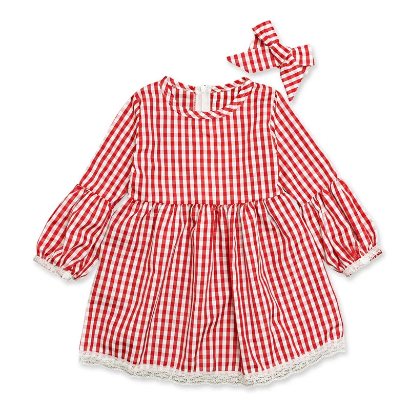 

Fashion Girls Dress Plaid Long Sleeve Children Dress Casual Kids Dresses for Girls Cute Girls Clothes