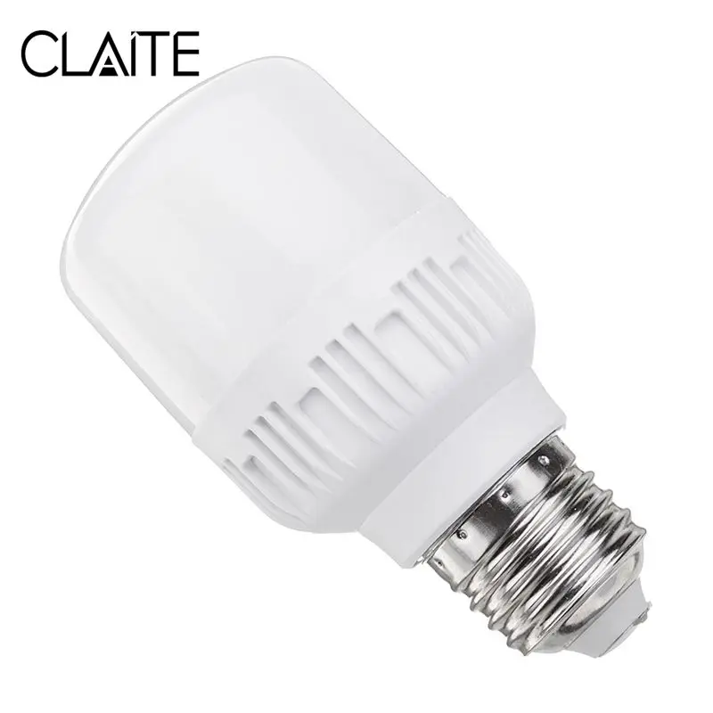 

CLAITE 5W 10W 14W 18W E27 Pure White No Strobe E27 LED Light Bulb for Indoor Home Use AC180-260V