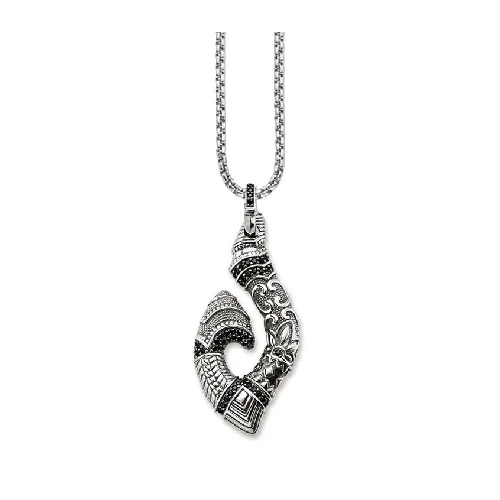 

Maori Hook Pendant Link Chain Necklaces For Women & Men,2019 Spring New 925 Sterling Silver Glam Fashion Jewelry Gift Bijoux