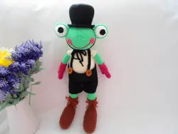 Крючком игрушки amigurumi ручной работы кукла лягушка погремушки модель номер HH032